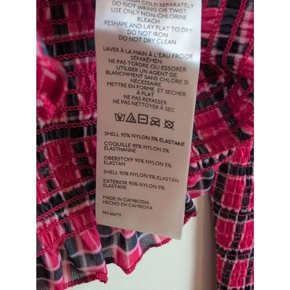 Free People Caught A Feeling Red Plaid Cardigan Button Front Long Sleeve Top - Picture 7 of 10